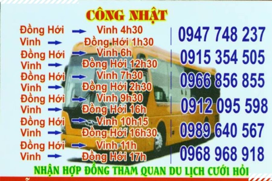 Bến xe Công Nhật: Cập nhật giá, điểm dừng, số điện thoại, lộ trình và giờ chạy