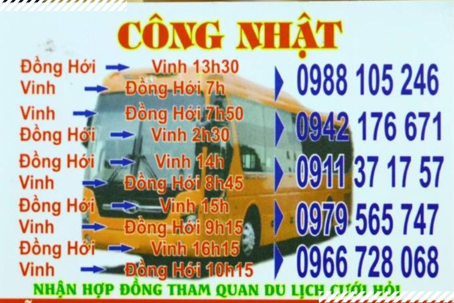 Bến xe Công Nhật: Cập nhật giá, điểm dừng, số điện thoại, lộ trình và giờ chạy