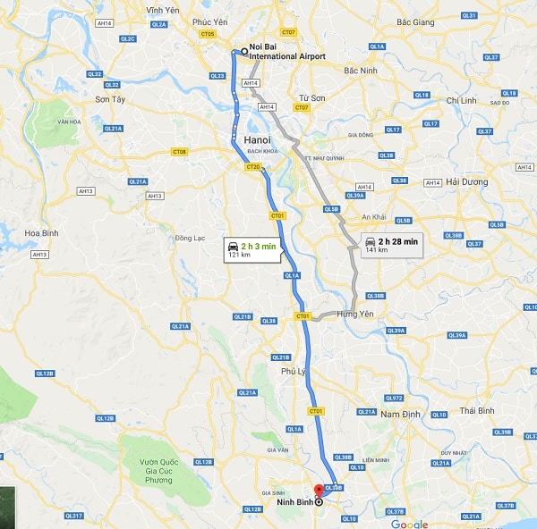 Hướng dẫn đường đi Ninh Bình từ sân bay Nội Bài và chi phí