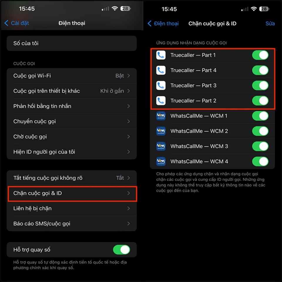 Chặn số không cần thiết